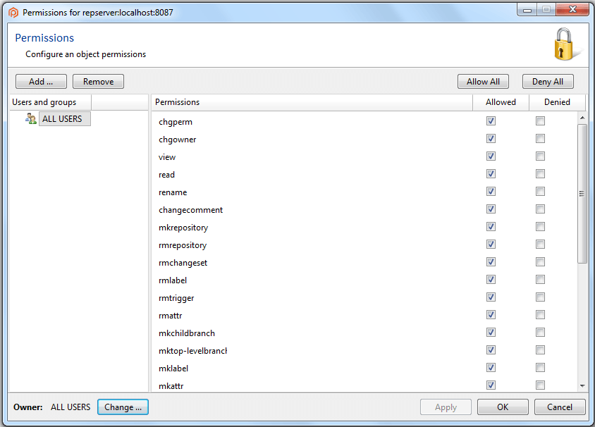 Changing repository permissions