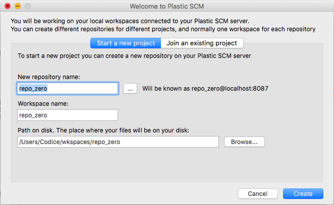 Start working with Plastic - Start a new project