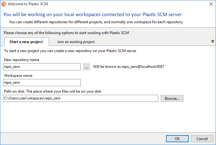 Start working with Plastic - Start a new project