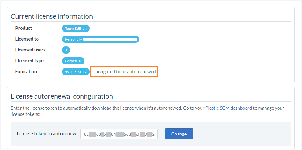 License autorenewal configured