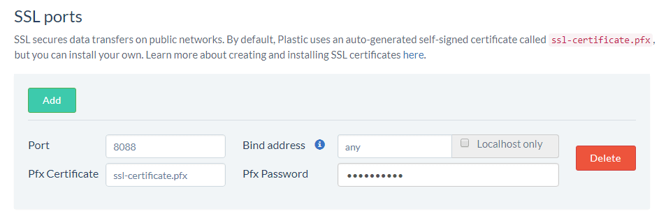 Network configuration - SSL