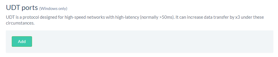 Network configuration - UDT