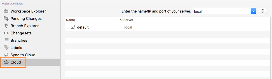 Plastic GUI - macOS - Open the Cloud view