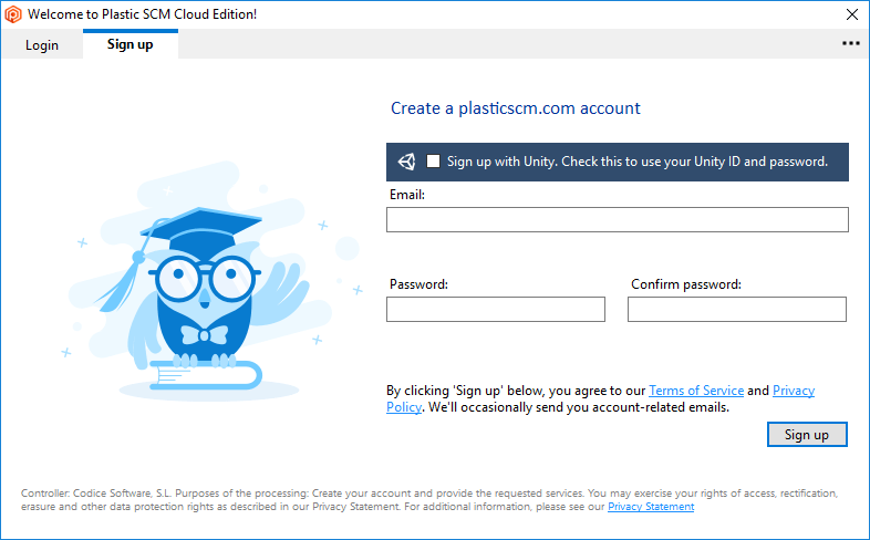 Plastic Cloud Edition - Create a plasticscm.com account