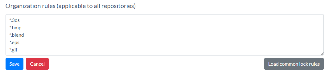 Edit lock rules for the organization (all repositories)