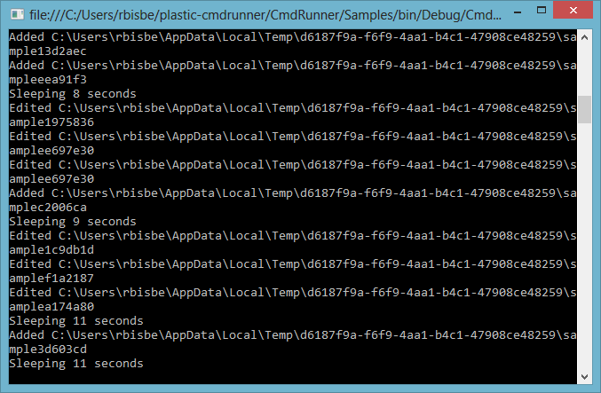 Plastic SCM Mini GUI - Console output changes