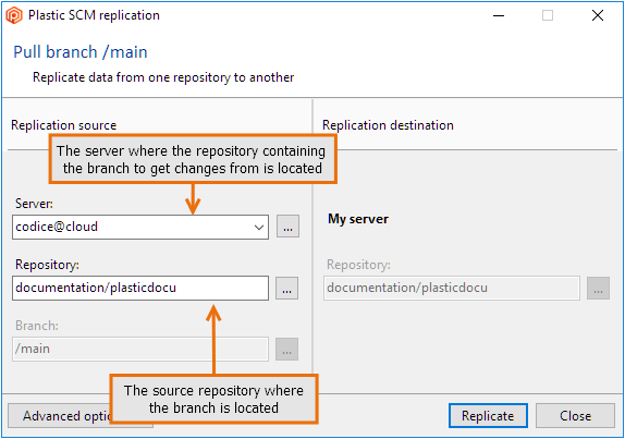 Pull changes from a remote branch