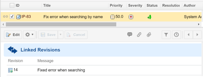 Polarion linked revisions - Changeset - Plastic SCM check in information