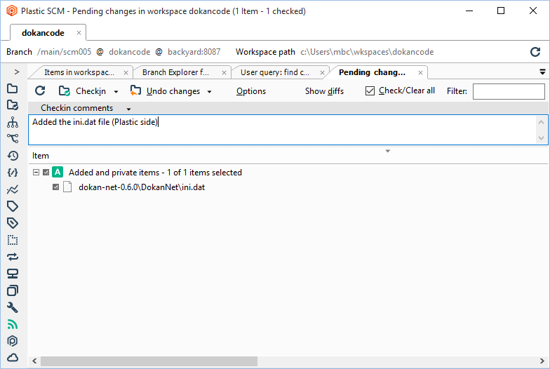GitSync - Plastic side - Add new file