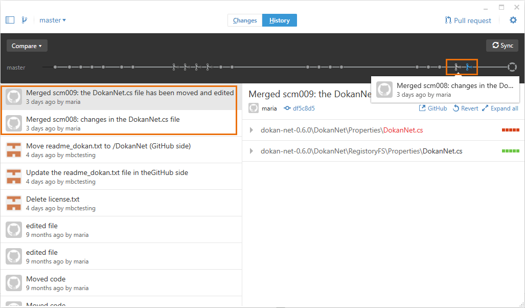 GitSync - Plastic side - Pushed to Git
