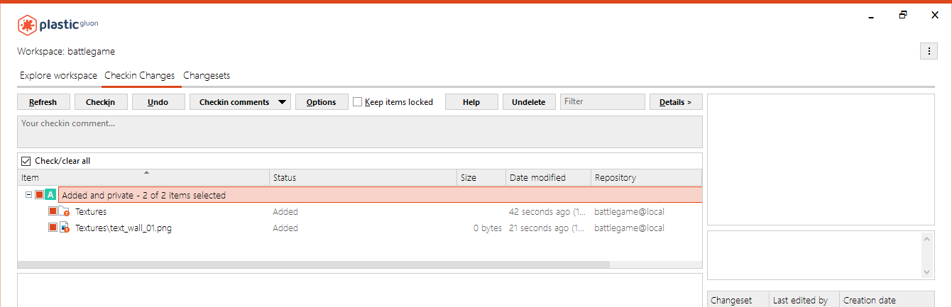 Checkin added items