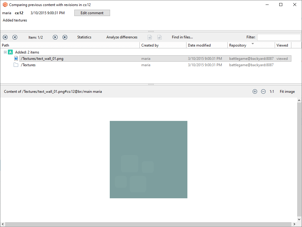 Diff Window - changeset 12