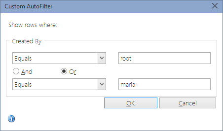 Changesets view - Custom filter