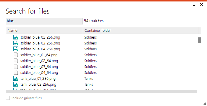 Search files - Configuration Mode
