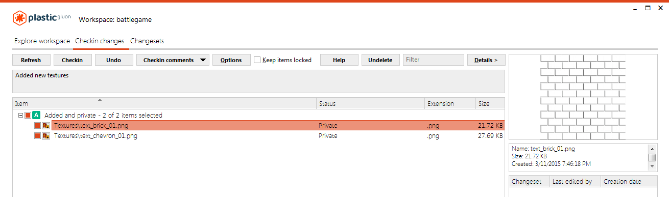 Checkin files