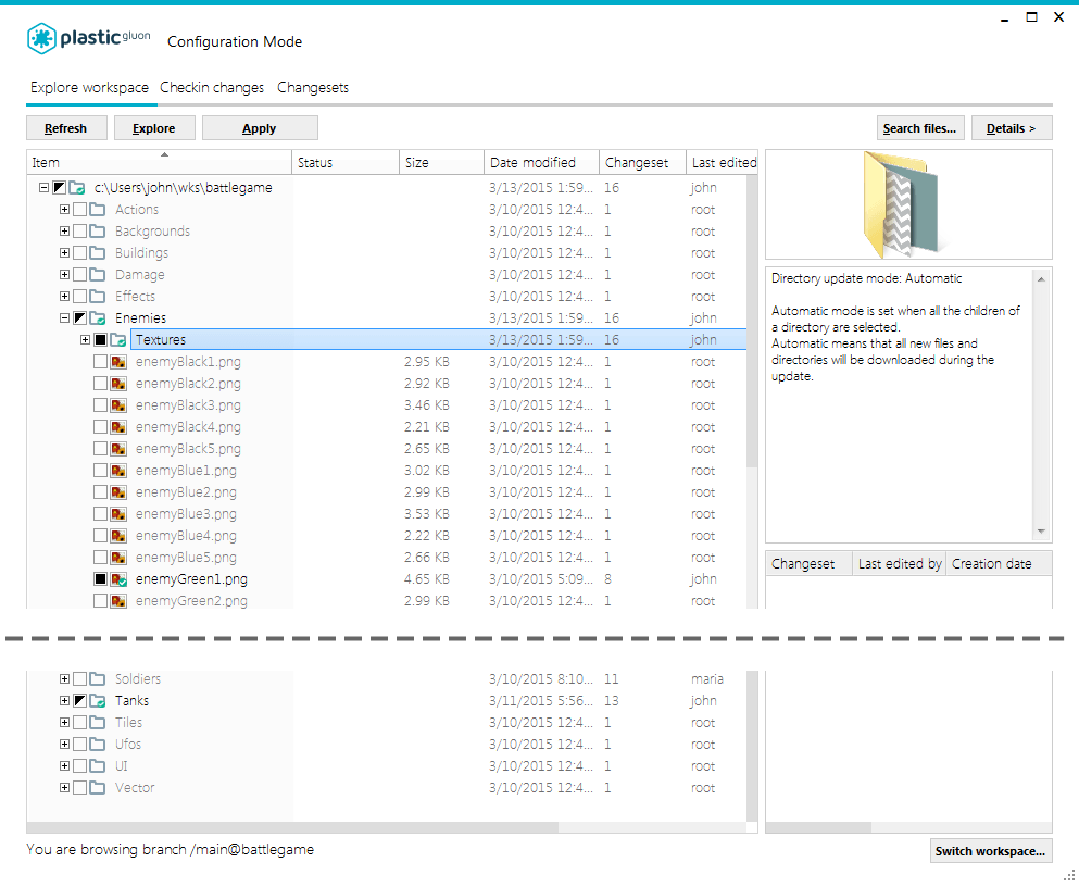 Updated configuration mode