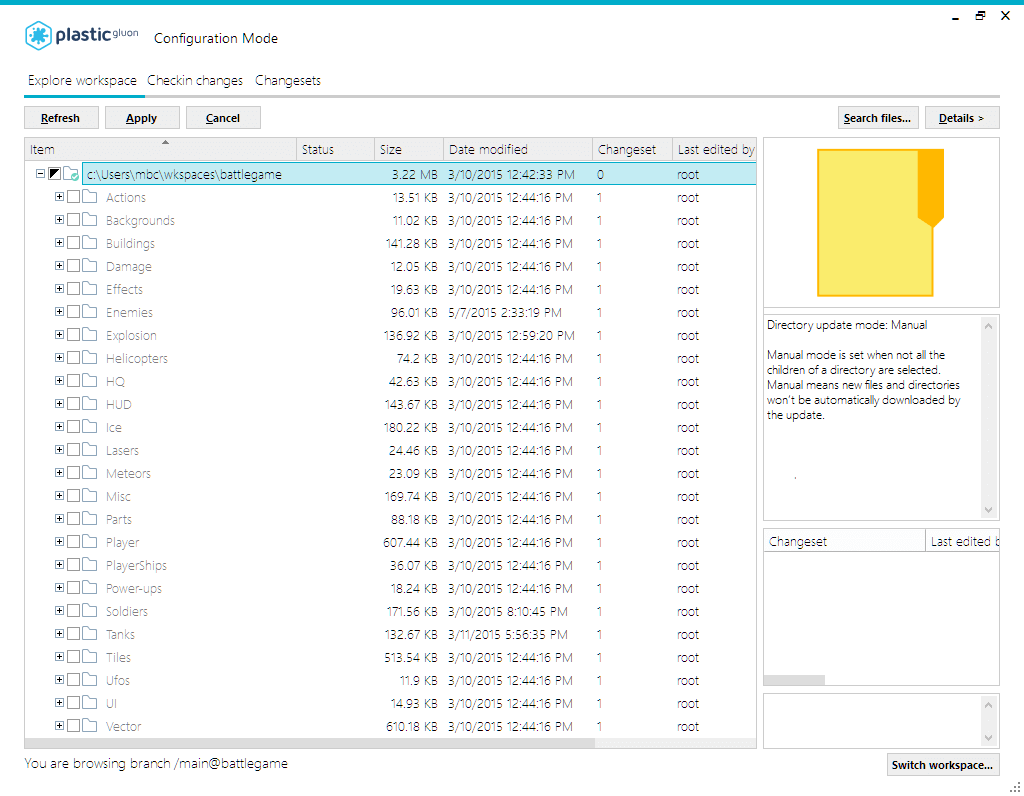 Configuration mode view