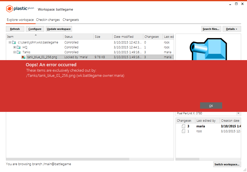 Error - file is locked