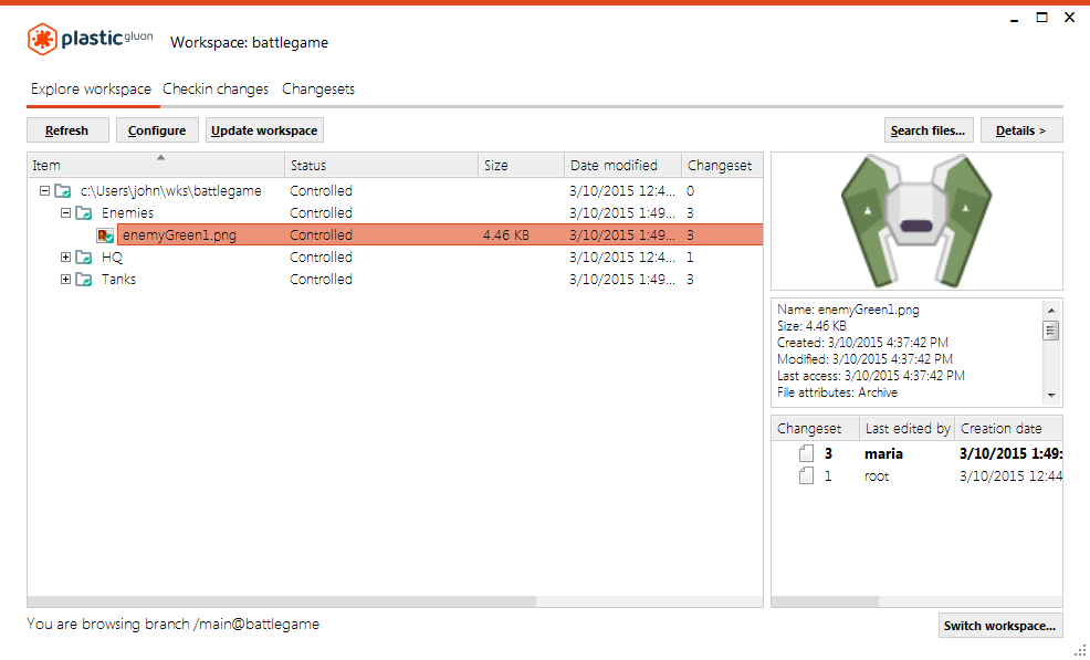 John's workspace - Loaded file