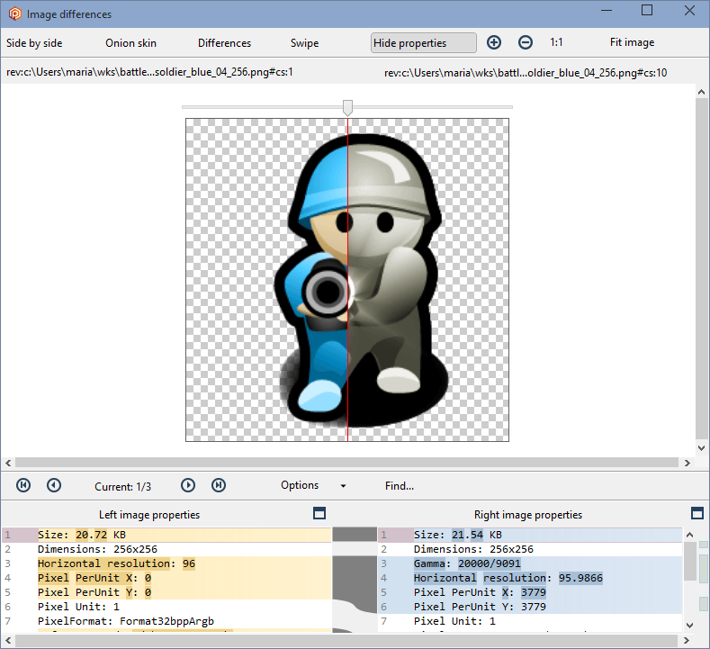 Side-by-side Diff Tool - Swipe