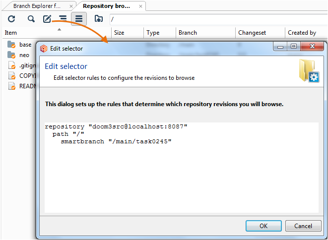 View/Edit selector