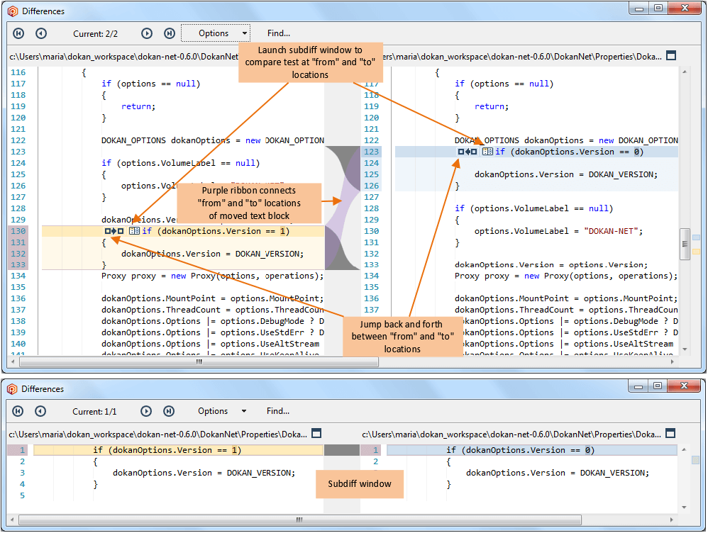 Xdiff -- displaying a moved block