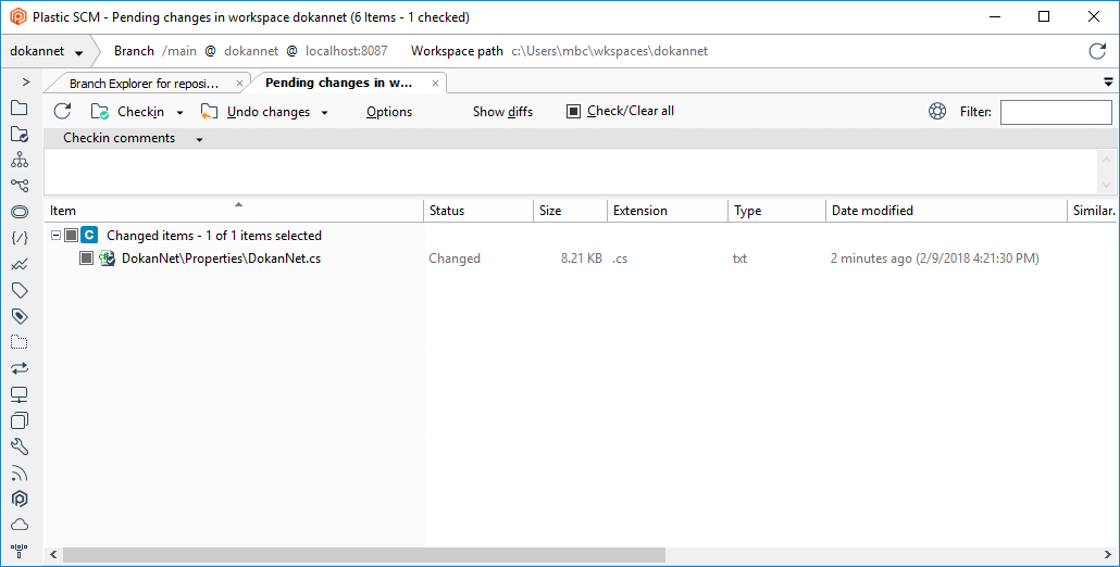 Text diff edited - Pending changes view