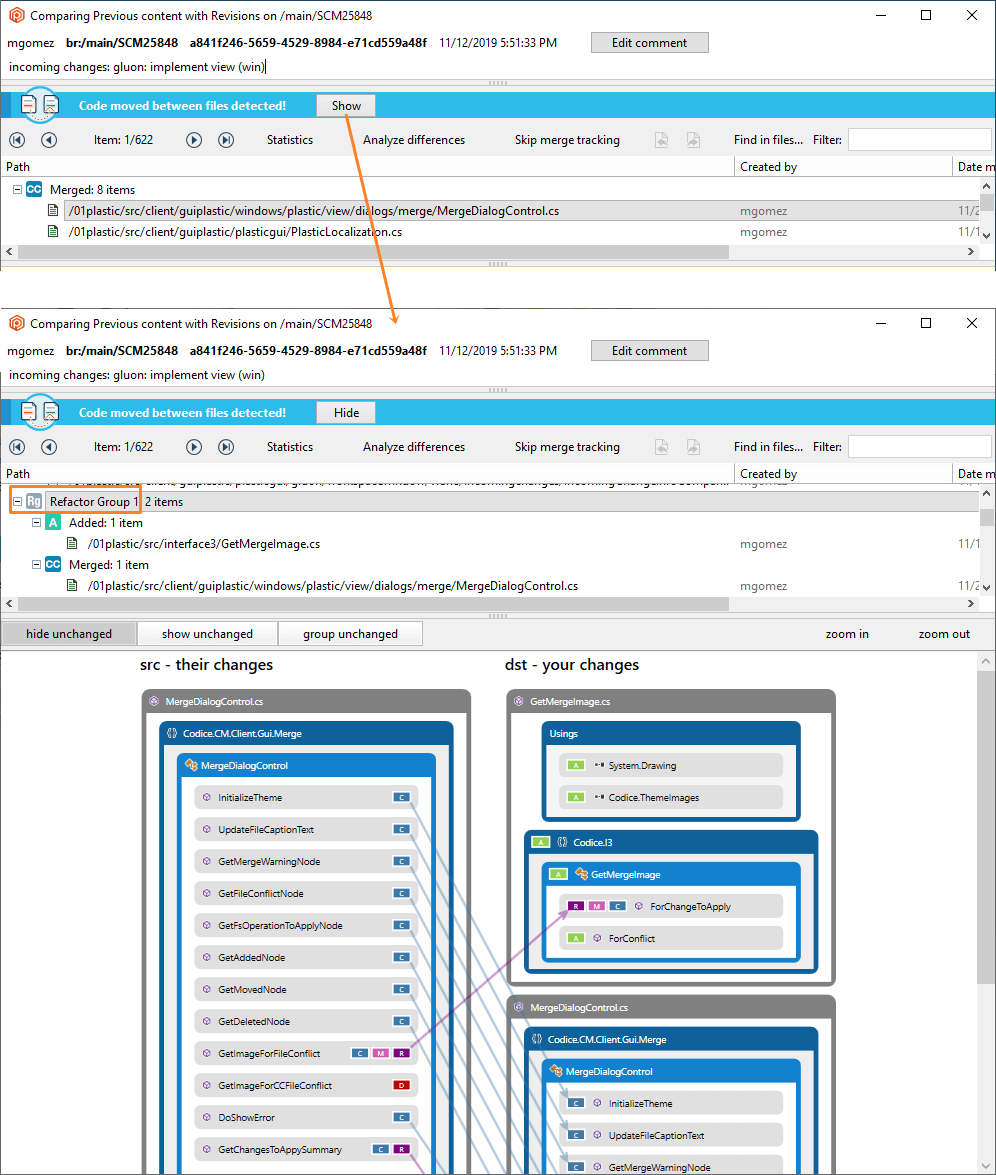Multi-file Semantic diff - Analyze refactors