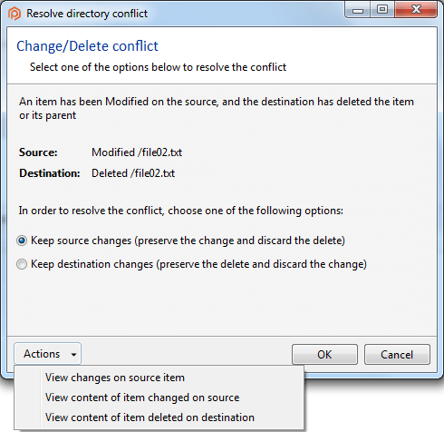 Resolve a directory conflict