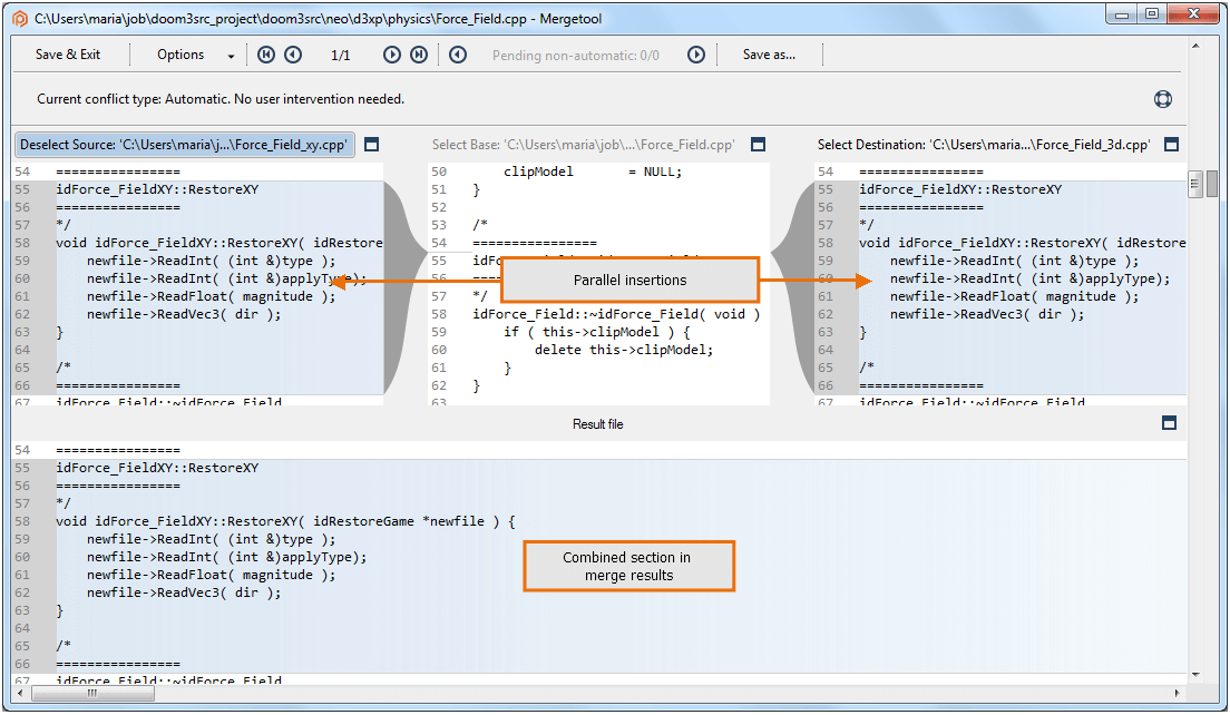 Working with a parallel insertion
