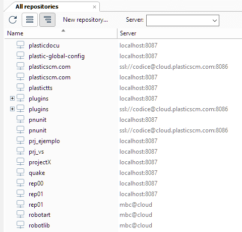 Repositories view - List repositories from multiple servers