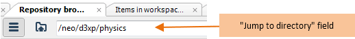 Repository Browser "Jump to directory" control