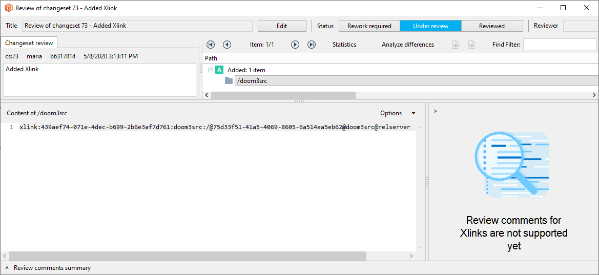 Comments for Xlinks not supported yet