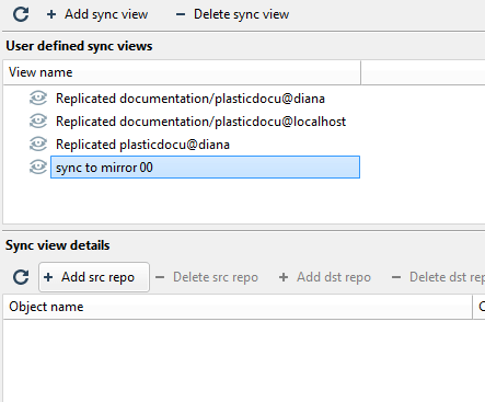 Creating a new sync view - Add a source repository