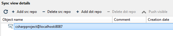 Creating a new sync view - Sync view details
