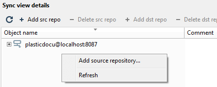 Sync view details menu