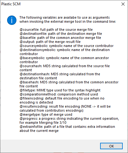 Keywords for invoking an external merge tool