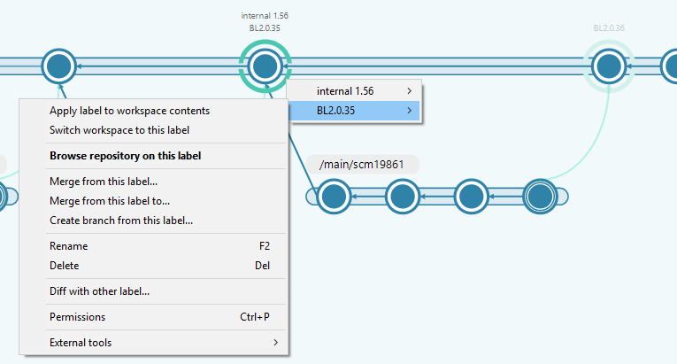 Multiple labels in changeset in Branch Explorer