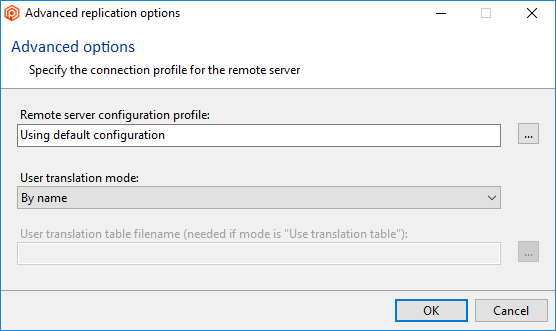Advanced replication options Advanced replication options