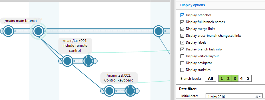 Plastic SCM GUI - Windows - Branch Explorer - Branch task info