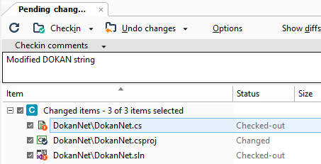 Plastic SCM 'Pending Changes' checkin
