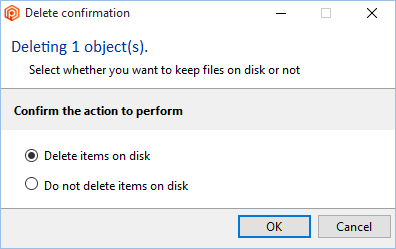 Delete confirmation