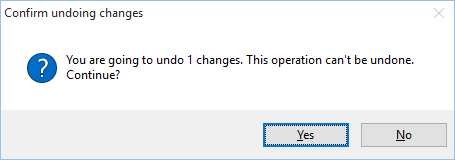 Confirm undoing changes