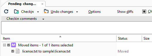 Pending changes View