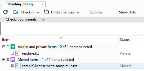 Pending Changes View