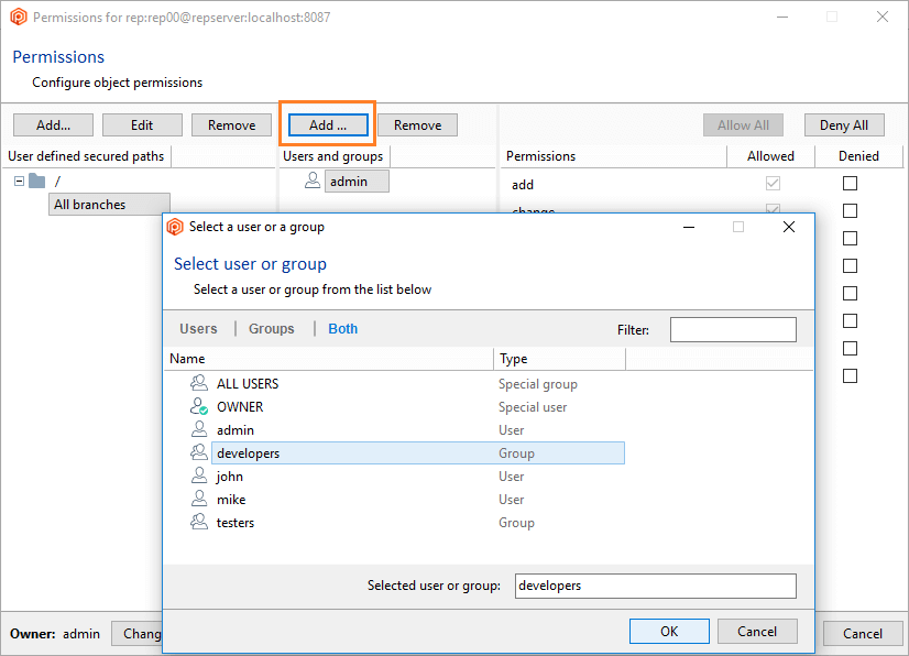 Path permissions - Grant read access to developers - root folder