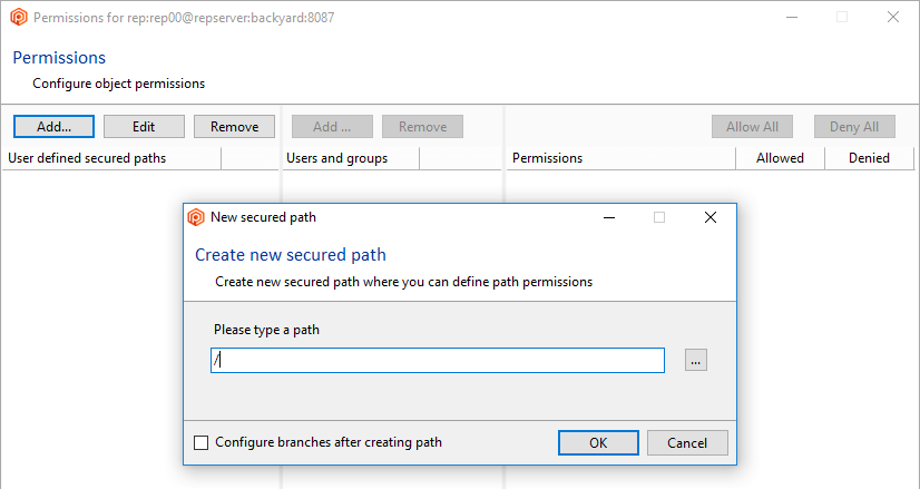 Path permissions - New secured path