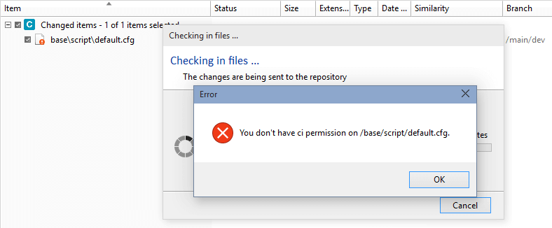 Path permissions - Secured and relative path - Branches - Deny