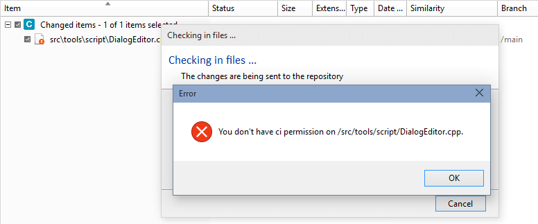 Path permissions - Secured and relative path - Branches - Deny