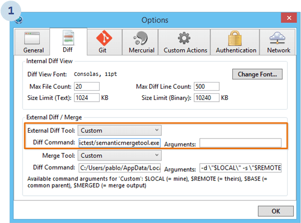 Diff tool for Mercurial with SourceTree